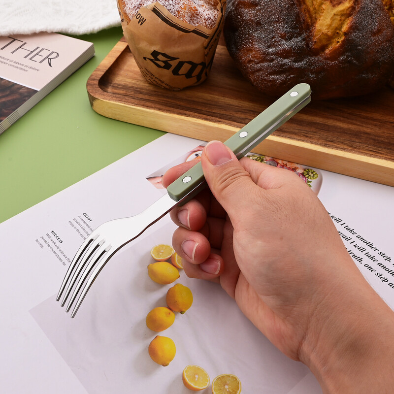 Žalias sidabras 16 vnt. indų ABS rankenos kniedės dekoravimo stalo įrankių rinkinys Vakarų peilis šakutė šaukštas nerūdijančio plieno stalo įrankių rinkinys