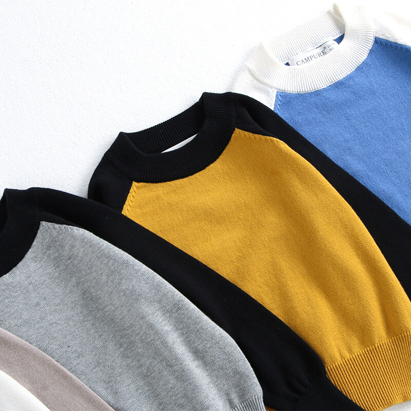 MILANCEL új őszi gyerekek színes blokk alsóingek 1-7T gyermek vékony kötöttáru fiú bő pulóver
