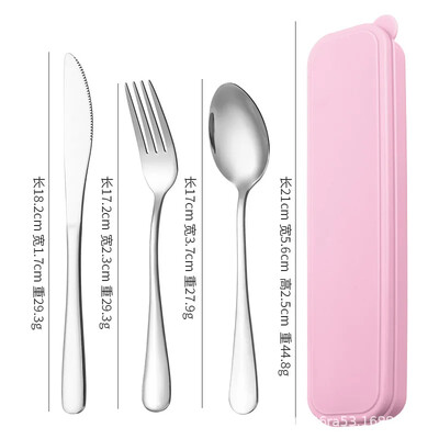 Pārnēsājams nerūsējošā tērauda galda piederumu uzvalks ar glabāšanas kasti Irbulīši Dakša Karote Nazis Ceļojumu galda piederumu komplekts Kempinga galda piederumi