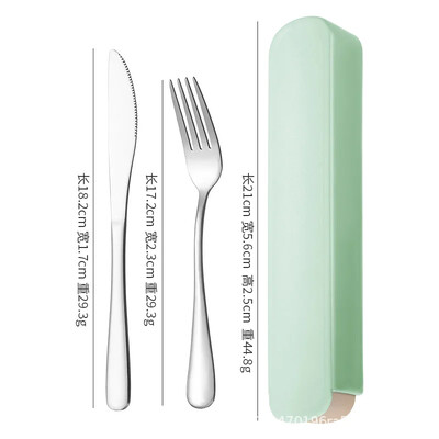 Pārnēsājams nerūsējošā tērauda galda piederumu uzvalks ar glabāšanas kasti Irbulīši Dakša Karote Nazis Ceļojumu galda piederumu komplekts Kempinga galda piederumi