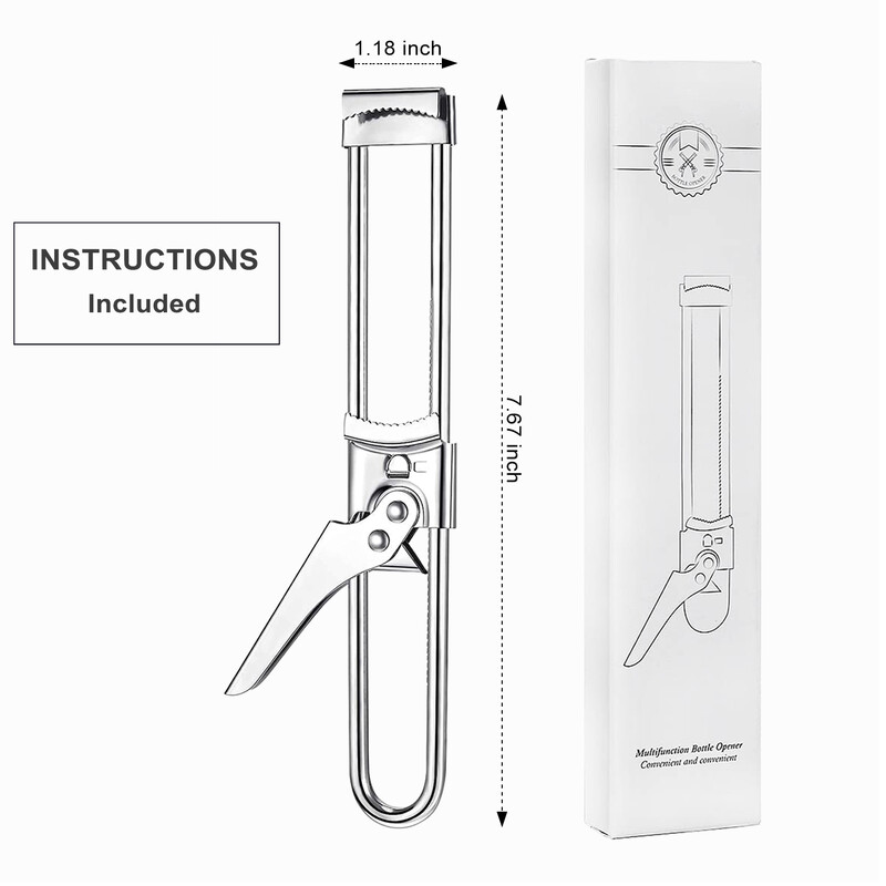 Ρυθμιζόμενο πολλαπλών λειτουργιών ανοιχτήρι βάζων από ανοξείδωτο ατσάλι Επαγγελματικό εγχειρίδιο ανοιχτήρι φιαλών βάζου Γυάλινο καπάκι αφαίρεσης αξεσουάρ κουζίνας