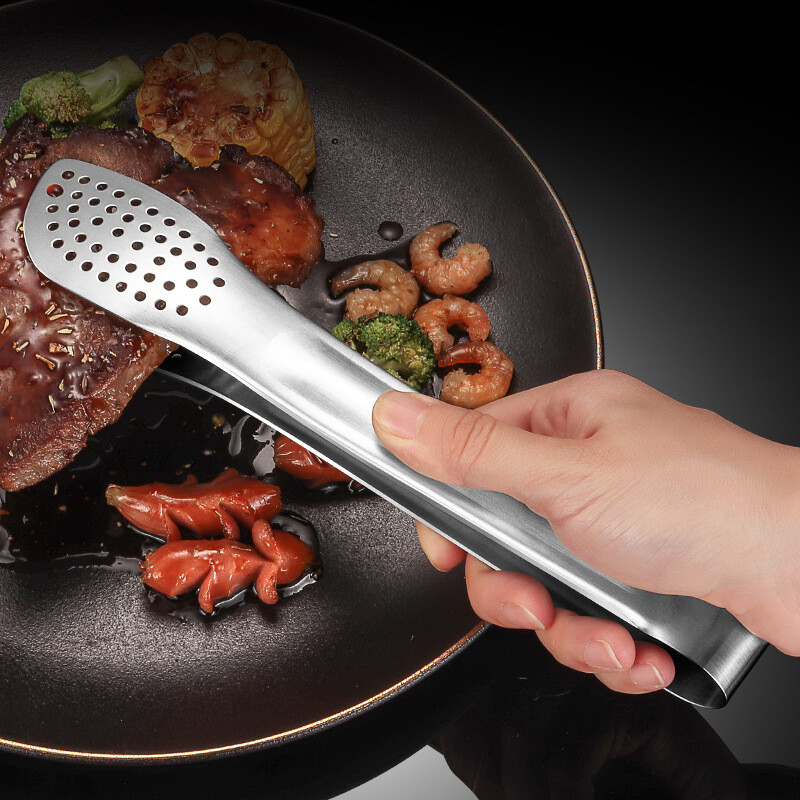 304 Nerūdijančio plieno kepsninės žnyplės kepsnių pyrago spaustukas Maisto gnybtas namų serviravimo stalo reikmenys Praktiški prietaisai virtuvės priedai