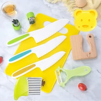 11/13/17PCS Παιδικά σετ μαγειρικής Real Cooking Montessori Kitchen Tools for Toddlers Kids Safe Knives for 2/3/4/5/6/7/8 Years