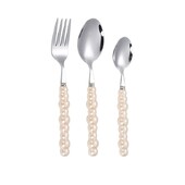 Oțel inoxidabil 304 lingură cu furculiță de lux ușor din ceramică creativă cu mâner perlat Tacâmuri de uz casnic Restaurante Cubiertos multifuncțional