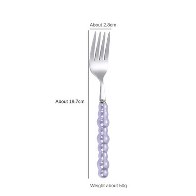 Oțel inoxidabil 304 lingură cu furculiță de lux ușor din ceramică creativă cu mâner perlat Tacâmuri de uz casnic Restaurante Cubiertos multifuncțional