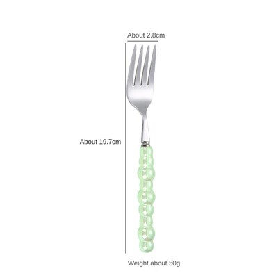 Oțel inoxidabil 304 lingură cu furculiță de lux ușor din ceramică creativă cu mâner perlat Tacâmuri de uz casnic Restaurante Cubiertos multifuncțional