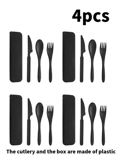 1/2/4 vnt Plastikinių stalo įrankių stalo įrankių rinkinys restoranui namų virtuvei kelionėms darbui iškylai stovyklavimui daugkartinio naudojimo