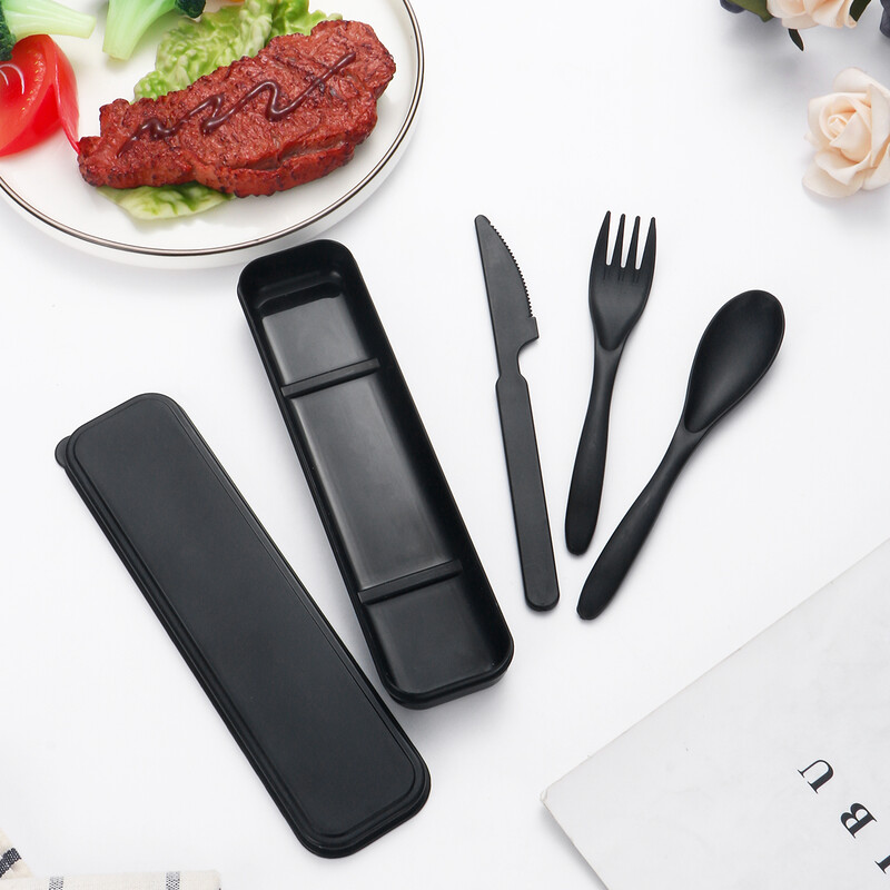 1/2/4gab Plastmasas galda piederumu galda piederumu komplekts restorānam mājas virtuvei ceļojumu darbam piknikam kempingam atkārtoti lietojams