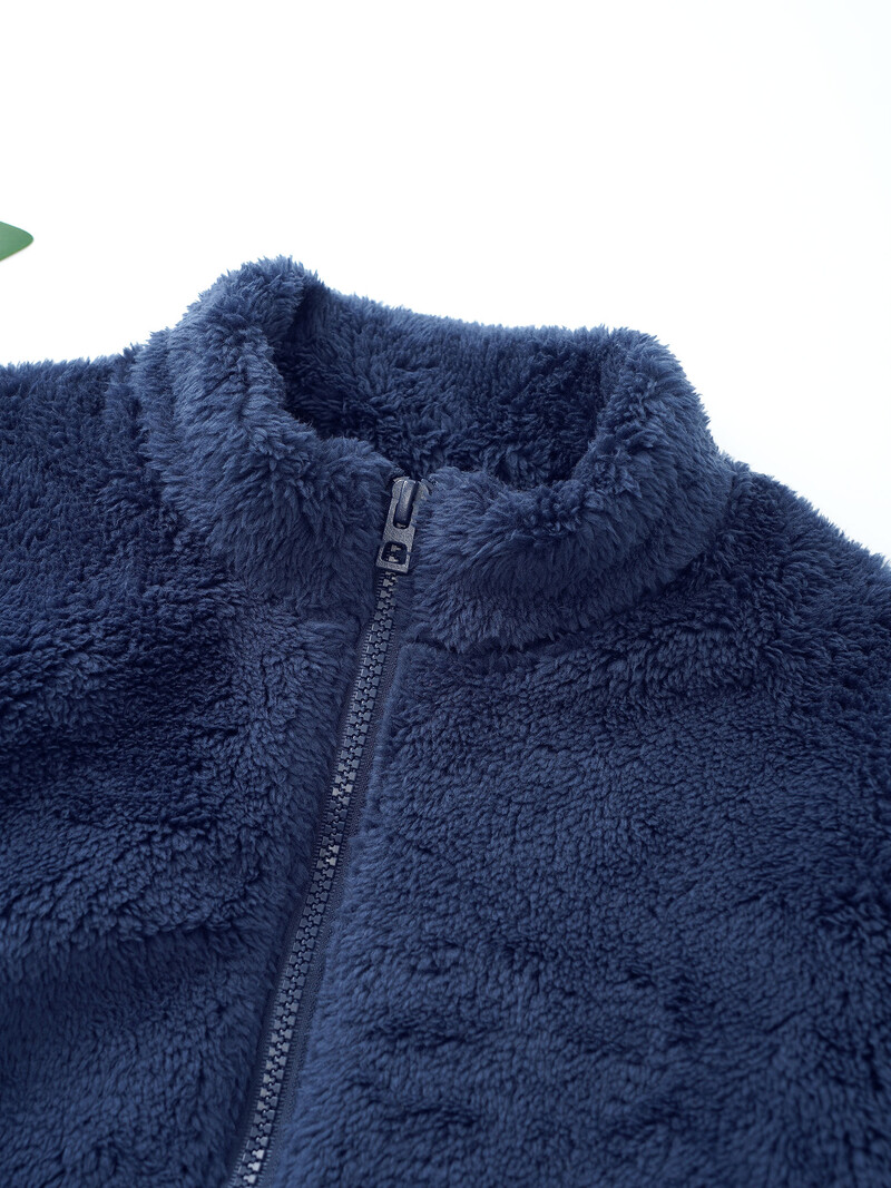 2022 m. rudens žiema mergaičių berniukų laisvalaikio minkštas šiltas paltas ilgomis rankovėmis kūdikiams vaikiškas vilnos striukė pliušinis užtrauktuku užsegamas viršutinis drabužis