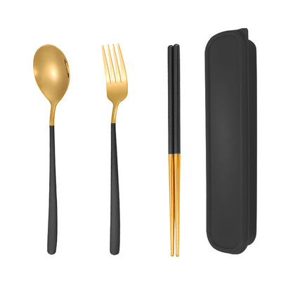 Kombinacija prijenosnog posuđa od 3 komada za desert vilica žlica štapići