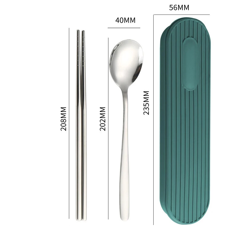 Κουτάλι Πιρούνι Σετ chopsticks 3 ΤΕΜ/Σετ Μαχαιροπήρουνα Δείπνου 304 Επιτραπέζια σκεύη από ανοξείδωτο ατσάλι με θήκη για κουτί Φορητά αξεσουάρ κουζίνας