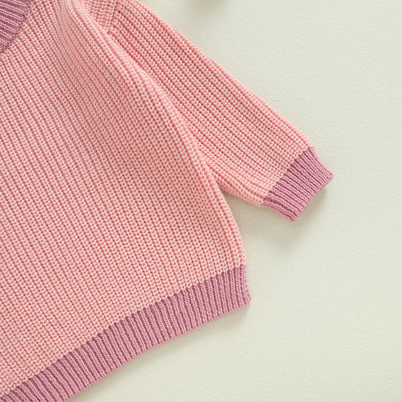 MISOWMNJOY Vaikiškas megztinis megztinis mergaitei berniukui žieminiai ilgomis rankovėmis kontrastingos spalvos megztiniai megztiniai kūdikiams mezginiai