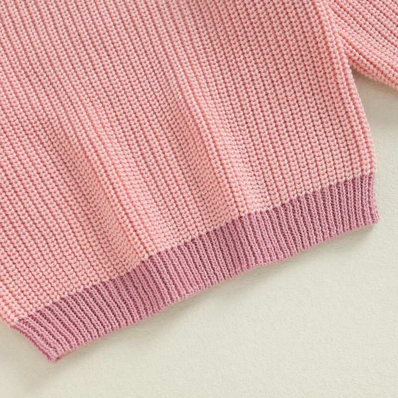 MISOWMNJOY Vaikiškas megztinis megztinis mergaitei berniukui žieminiai ilgomis rankovėmis kontrastingos spalvos megztiniai megztiniai kūdikiams mezginiai