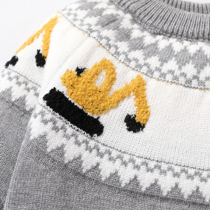 PatPat Toddler Boy žaismingas transporto priemonės ekskavatoriaus raštas Colorblock megztinis, puikiai tinkantis išvykoms ir kasdieniam dėvėjimui.