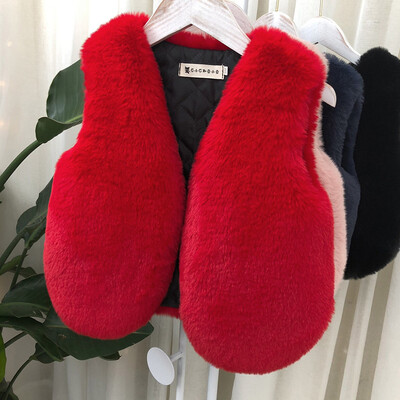 Βρεφικά κορίτσια από ψεύτικη γούνα γιλέκο Χριστουγεννιάτικο χειμωνιάτικο Παιδικό γιλέκο Παιδικό ζεστό παλτό Βρεφικό αμάνικο παλτό Εξωτερικά ρούχα