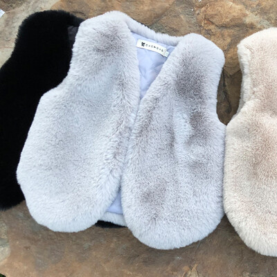 Βρεφικά κορίτσια από ψεύτικη γούνα γιλέκο Χριστουγεννιάτικο χειμωνιάτικο Παιδικό γιλέκο Παιδικό ζεστό παλτό Βρεφικό αμάνικο παλτό Εξωτερικά ρούχα