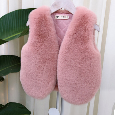 Βρεφικά κορίτσια από ψεύτικη γούνα γιλέκο Χριστουγεννιάτικο χειμωνιάτικο Παιδικό γιλέκο Παιδικό ζεστό παλτό Βρεφικό αμάνικο παλτό Εξωτερικά ρούχα