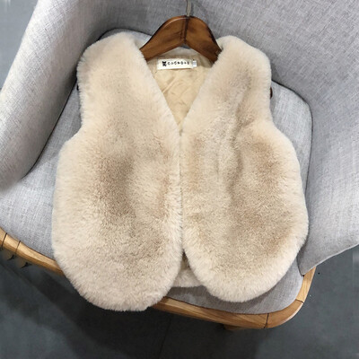 Βρεφικά κορίτσια από ψεύτικη γούνα γιλέκο Χριστουγεννιάτικο χειμωνιάτικο Παιδικό γιλέκο Παιδικό ζεστό παλτό Βρεφικό αμάνικο παλτό Εξωτερικά ρούχα