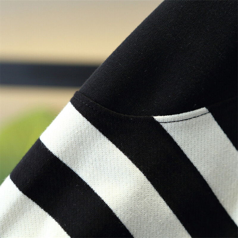 2024 m. pavasario ir rudens berniukų madingas laisvalaikio odinis megztinis su etikete dryžuotas vyresniems vaikams / 2–10 m.