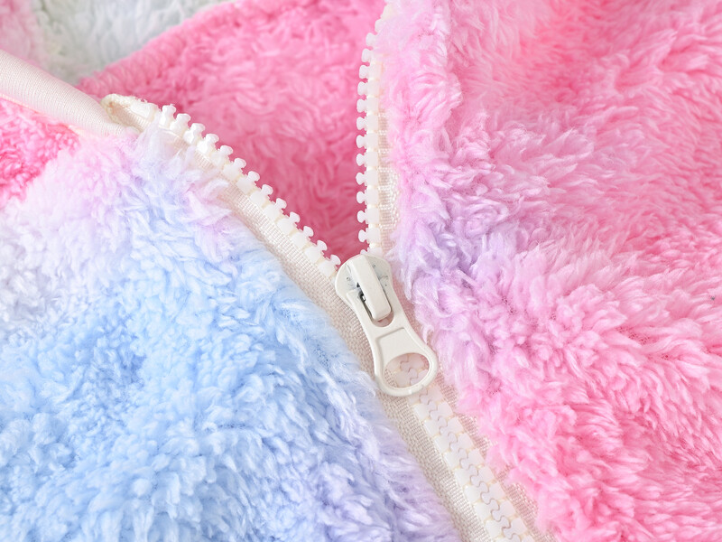 Lány gyapjú kapucnis kabát egyszínű cipzáras kabát téli gyerekruhák