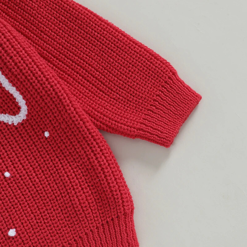 0–5 gadi zēnu un meiteņu Ziemassvētku džemperis ar konfekšu nūju izšuvumiem, ar garām piedurknēm, džemperi, trikotāžas topi ziemai, rudenim