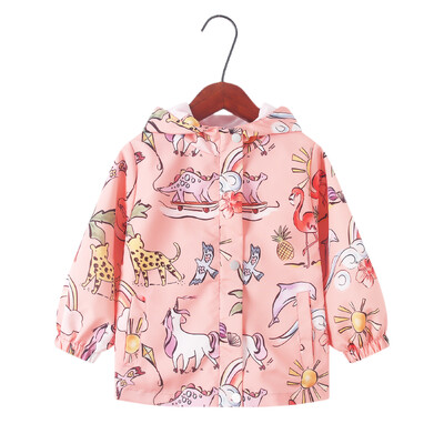 Νέα φθινοπωρινά ρούχα 2024, κοριτσίστικα καμπαρντίνα, ποιοτικά αδιάβροχα κινούμενα σχέδια με κουκούλα σχολικά παιδικά μπουφάν καθημερινά 3-10 ετών