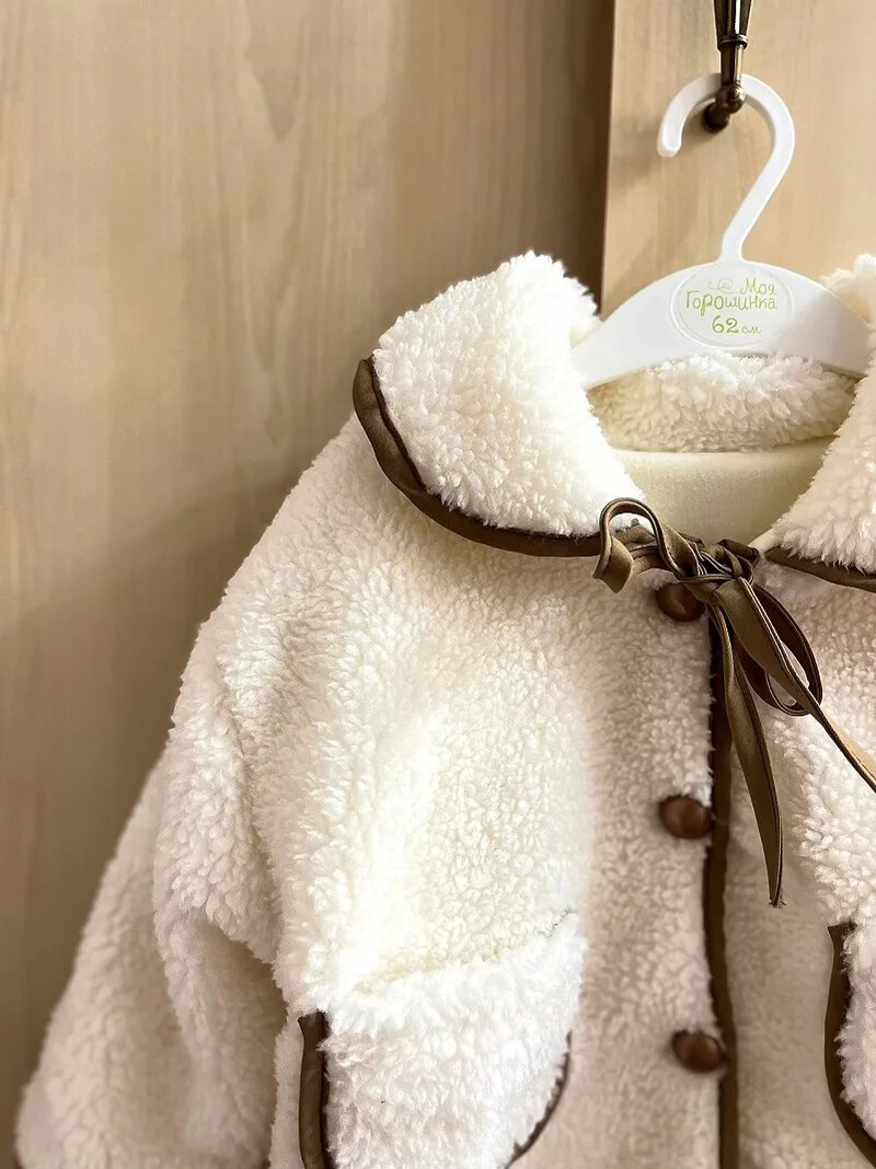 Paltoane calde de iarnă pentru bebeluși Blana artificială de pluș Miel Haine pentru copii Pardesiu pentru sugari Costum de zăpadă Fete Băieți Îmbrăcăminte 2 3 4 6 7 ani