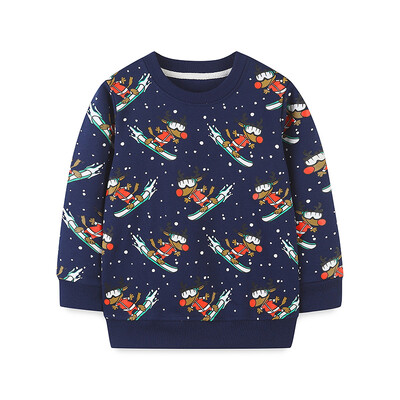 Παιδικά μακρυμάνικα πουλόβερ για τα Χριστούγεννα το φθινόπωρο και το χειμώνα Cotton Christmas Elk Παιδικό πάρτι ρούχων Leisure