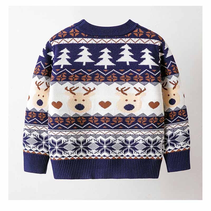 Kalėdinis megztinis vaikams šiltas galvos apdangalas megztinis mergaičių animacinis filmas Megztinis megztinis rudens žiema medvilnė galvos apdangalas Megztinis berniukų drabužiai