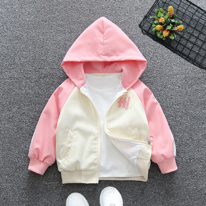 2024. gada pavasaris un rudens meiteņu un bērnu saldais trusītis ar kabatu ar kapuci, mētelis ar rāvējslēdzēju, bērnu apģērbs 6M-6Y