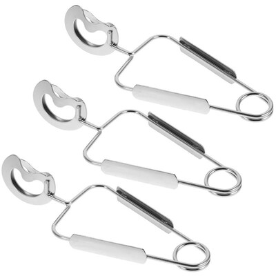 3 vnt Žnyplės Sraigės Escargot Žnyplės Serviravimo virtuvė Nerūdijančio plieno spaustukų mini rinkinys Jūros gėrybių ant grotelių kepsninė, švediško stalo indas, metalas