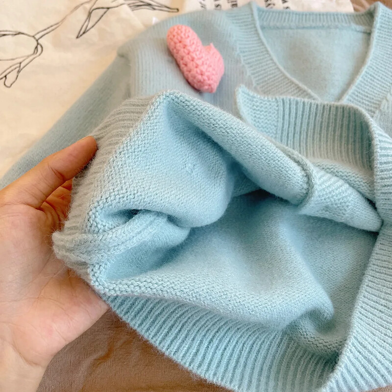 4150 Mergaičių megztinis megztinis 2024 m. rudens žiema Nauja meilė megztas mergaičių megztinis linijos paltas 1–9 metų vaikiškas megztinis