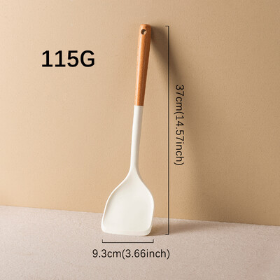 WMMO koka rokturi, silikona lāpstas karote, kas nesabojā podu, izturīga pret augstu temperatūru, viegli tīrāmi pārtikas kvalitātes virtuves piederumi