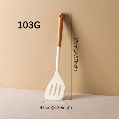 WMMO koka rokturi, silikona lāpstas karote, kas nesabojā podu, izturīga pret augstu temperatūru, viegli tīrāmi pārtikas kvalitātes virtuves piederumi