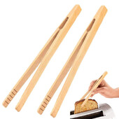 2 vnt bambuko medinės maisto skrudintuvo žnyplės Bambuko žnyplės arbatos gnybtukas Natūralus bambuko pincetas skrebučiams marinuotiems agurkams arbatos virimo virtuvės žnyplės