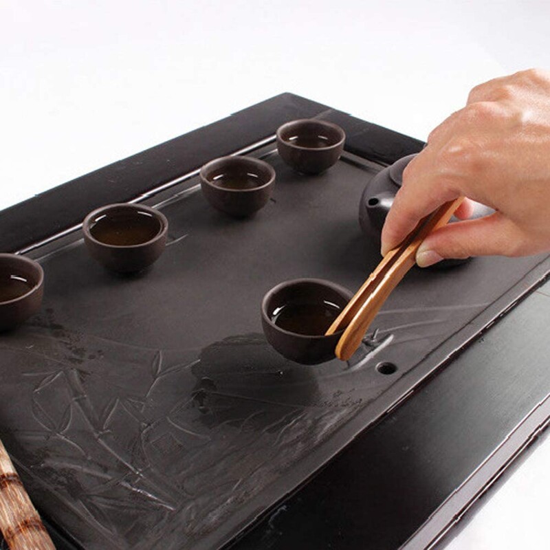 2 vnt bambuko medinės maisto skrudintuvo žnyplės Bambuko žnyplės arbatos gnybtukas Natūralus bambuko pincetas skrebučiams marinuotiems agurkams arbatos virimo virtuvės žnyplės