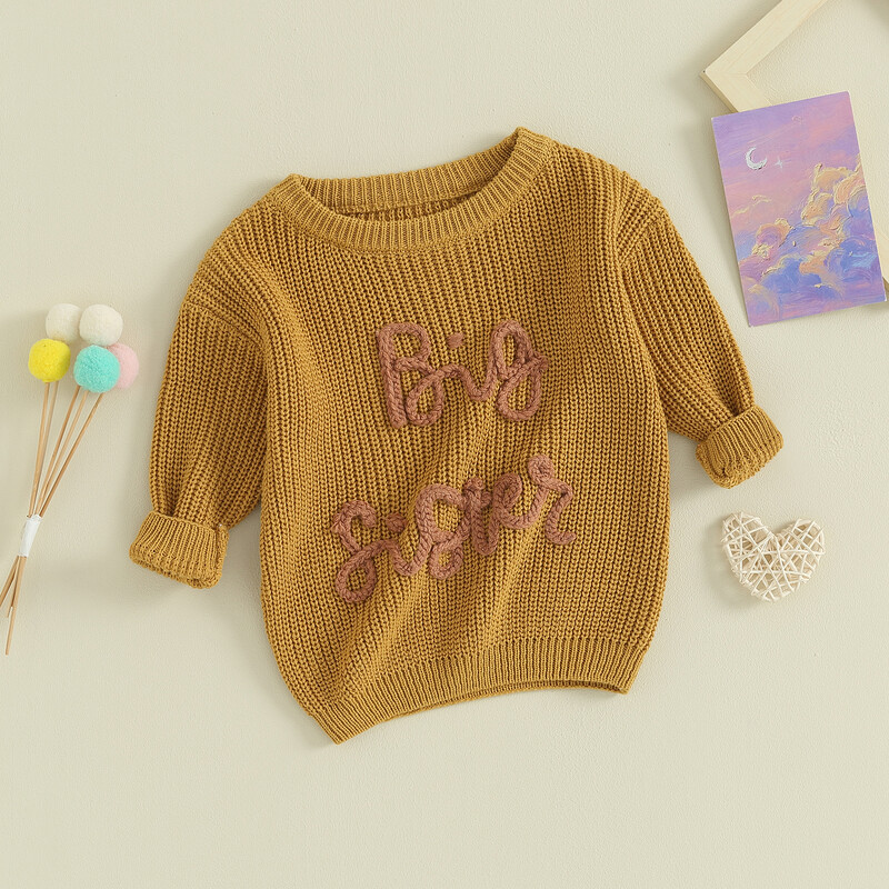 Pudcoco Copii Fete Pulover Litere Broderie Decolteu Crew Pulover Maneca Lungi Toamna Toamna Toddlers Haine Pulovere Topuri 1-5T