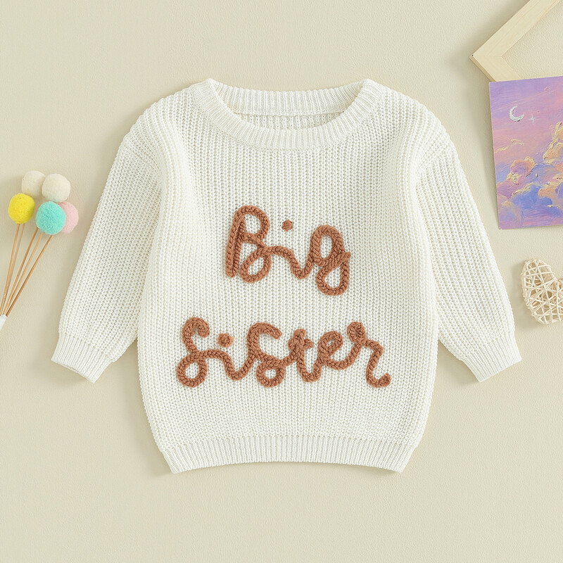Pudcoco Copii Fete Pulover Litere Broderie Decolteu Crew Pulover Maneca Lungi Toamna Toamna Toddlers Haine Pulovere Topuri 1-5T