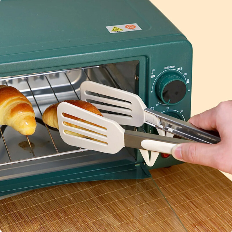 Cleste pentru alimente de 9 inchi Cleste din oțel inoxidabil Cleme de gătit antiaderență din silicon Clește pentru grătar în aer liber Pâine pentru salată Ustensile de bucătărie