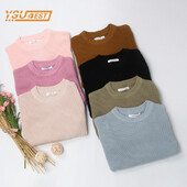 Χαλαρά παιδικά πουλόβερ για αγόρια κορίτσια Μακρυμάνικα μονόχρωμα πουλόβερ πλεξίματος Φθινοπωρινά χειμωνιάτικα πουλόβερ για μωρά για αγόρια