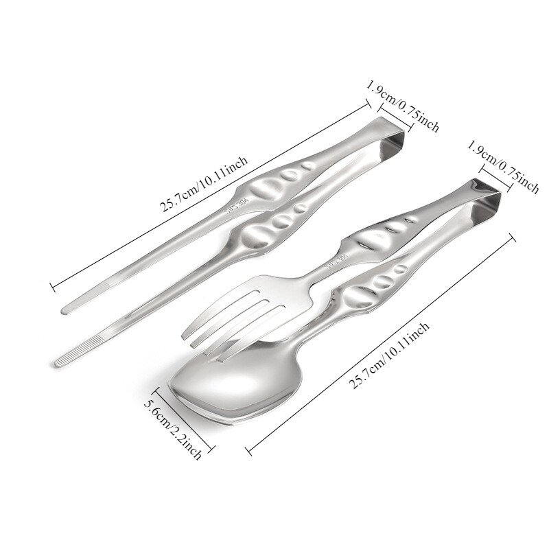 1gab Āra nerūsējošā tērauda pārtikas saspraude kempinga galda piederumi virtuves piederumi karotes irbulīši ledus kubi klips grila klipsis