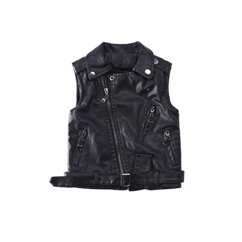 Mergaitei Pu Odinė Liemenė Pavasaris Ruduo Nauji Viršutiniai Vaikiški Minkšta Odinė Striukė Vaikiška Liemenė INS 1-14 Metų Wz830