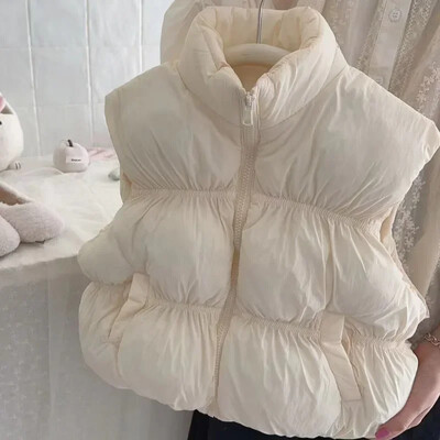 2-6Y gyermekmellény őszi/téli egyszínű vastag pamut divatmellény fiúknak és lányoknak Vastag és meleg kenyeres mellény