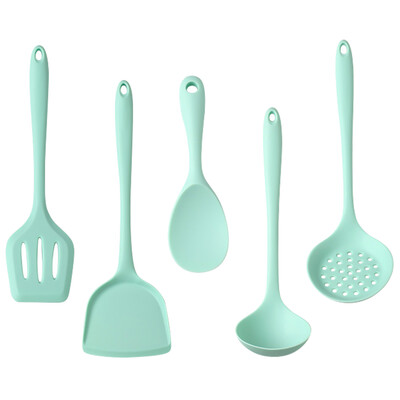 5db szilikon edények tapadásmentes főzőedények wok spatula kanál szűrőszűrő Rizslapát konyhai edények konyhai főzőeszköz készlet