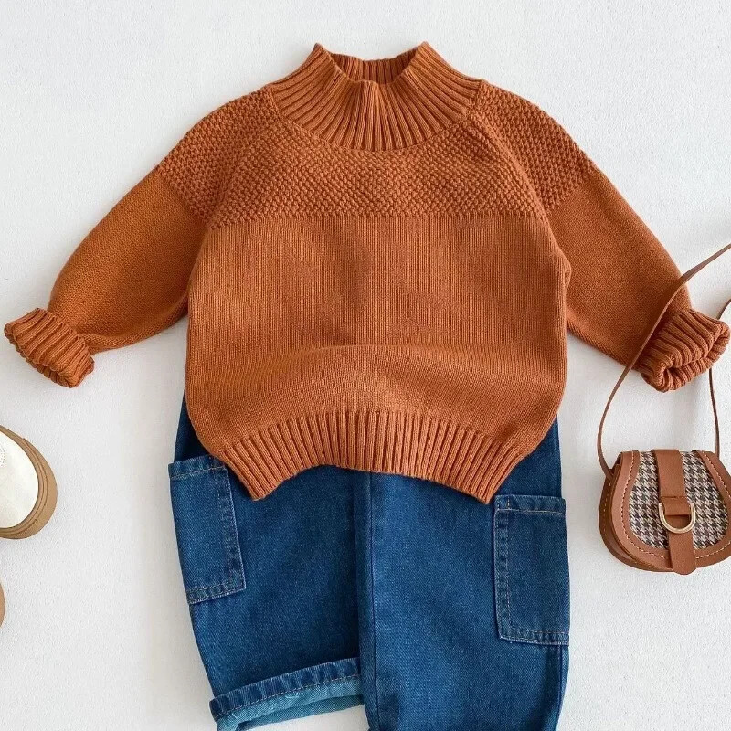 2024 m. rudens ir žiemos korėjiečių vaikiškas laisvas megztinis berniukams mergaitėms kūdikių megztinis megztinis su vėžliuku storas megztinis ilgomis rankovėmis