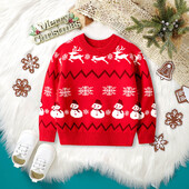 Χριστουγεννιάτικα Πουλόβερ Παιδικά Φθινόπωρο Χειμώνας Ζεστό Πουλόβερ Μωρό Κινούμενα σχέδια Πλεκτά Πουλόβερ Παιδικά Ρούχα 2-6 ετών Αγόρι Κορίτσι Χριστουγεννιάτικο πουλόβερ