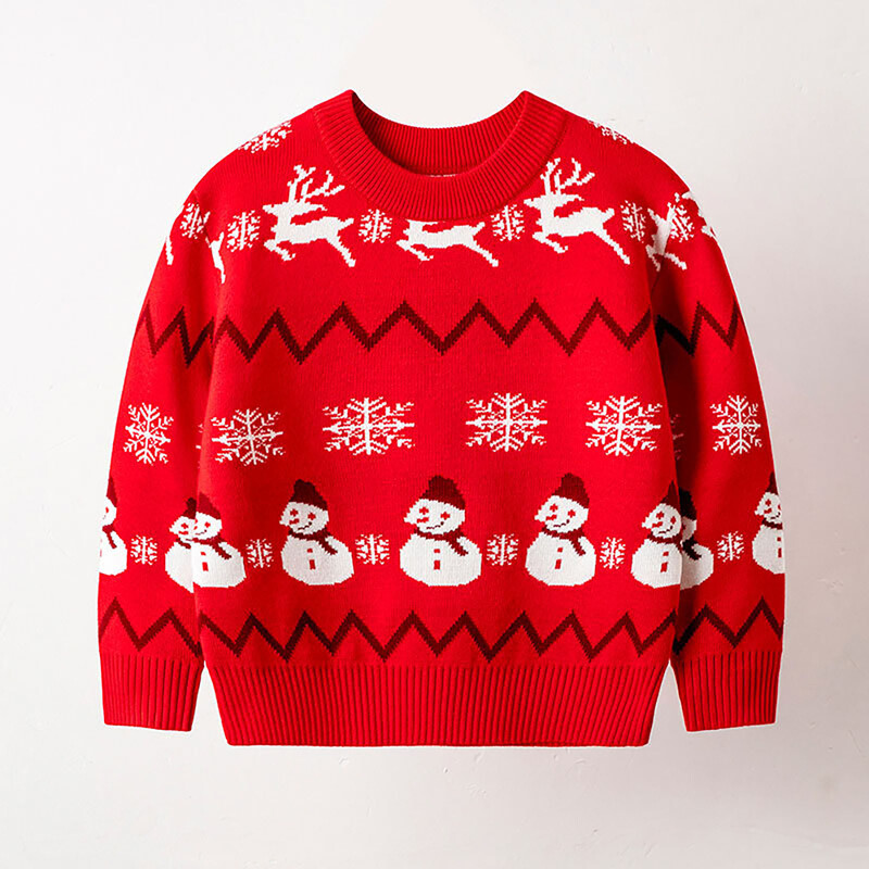 Χριστουγεννιάτικα Πουλόβερ Παιδικά Φθινόπωρο Χειμώνας Ζεστό Πουλόβερ Μωρό Κινούμενα σχέδια Πλεκτά Πουλόβερ Παιδικά Ρούχα 2-6 ετών Αγόρι Κορίτσι Χριστουγεννιάτικο πουλόβερ