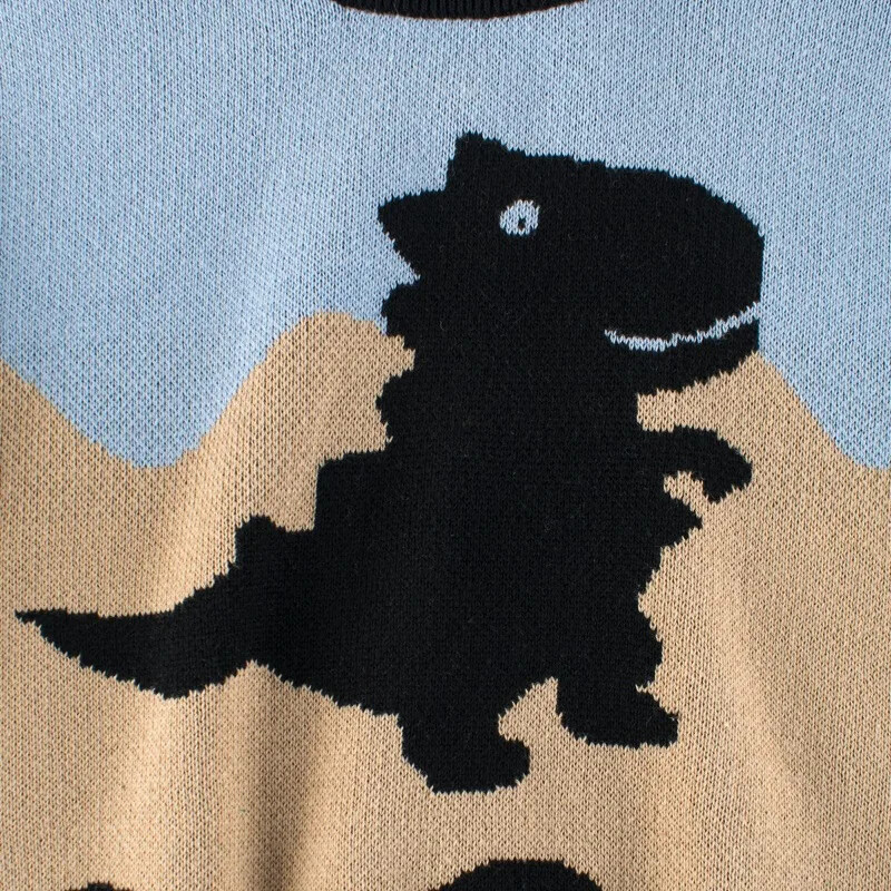 2024 Winter New Cartoon Πλεκτά Πουλόβερ Δεινοσαύρων Παιδικό πουλόβερ για αγόρια Μακρυμάνικο Ζεστό παιδικό ρούχο 2-9 ετών