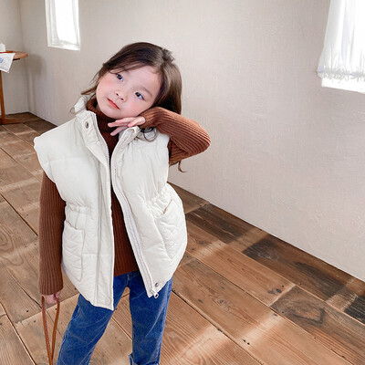 Vestă din bumbac casual coreeană pentru băieți și fete, primăvară, toamnă, iarnă, haină îngroșată impermeabilă pentru copii, super moale, confortabilă