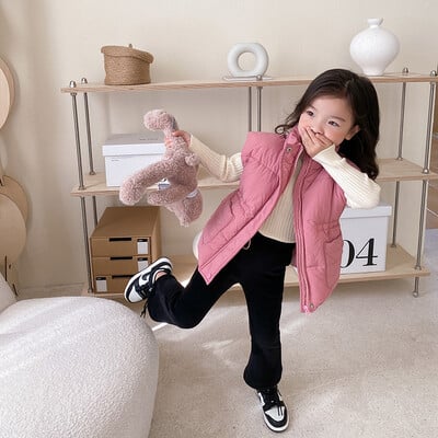 Vestă din bumbac casual coreeană pentru băieți și fete, primăvară, toamnă, iarnă, haină îngroșată impermeabilă pentru copii, super moale, confortabilă